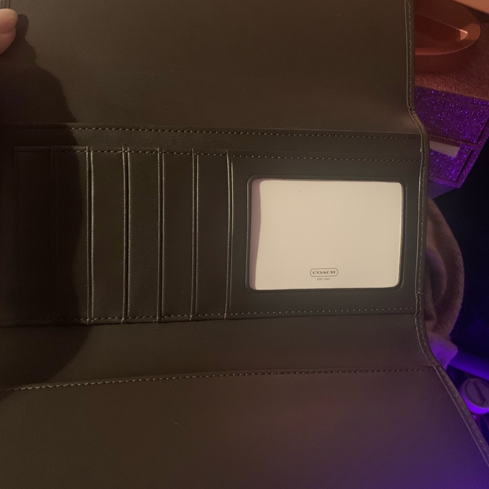 Coach clutch Khaki /Mahogany wallet and check book holder